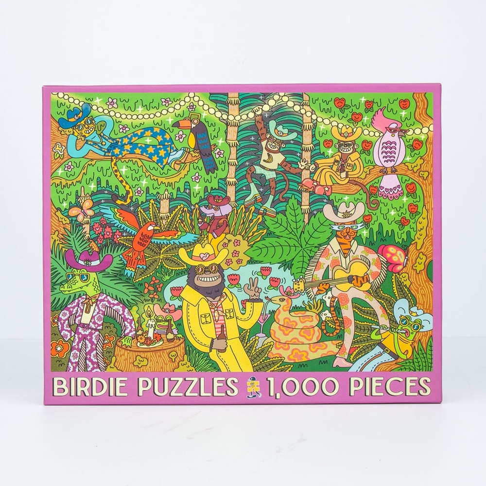 Birdie Party Down - 1000 piece Colorful Jungle Animal Puzzle - Picture 2 of 2